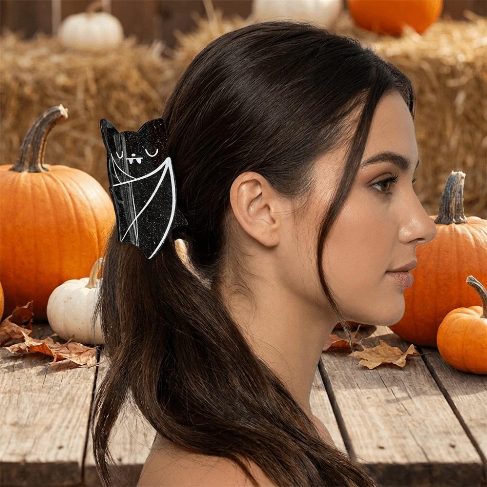 Acrylic Halloween Crab Clip Gothic Shark Clip Funny Bat Hair Claw Party
