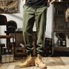 Fall Spring Men Cargo Pants Ankle Banded Loose Wear Resistant Drawstring Elastic Waist Pockets Outdoor Work Trousers
