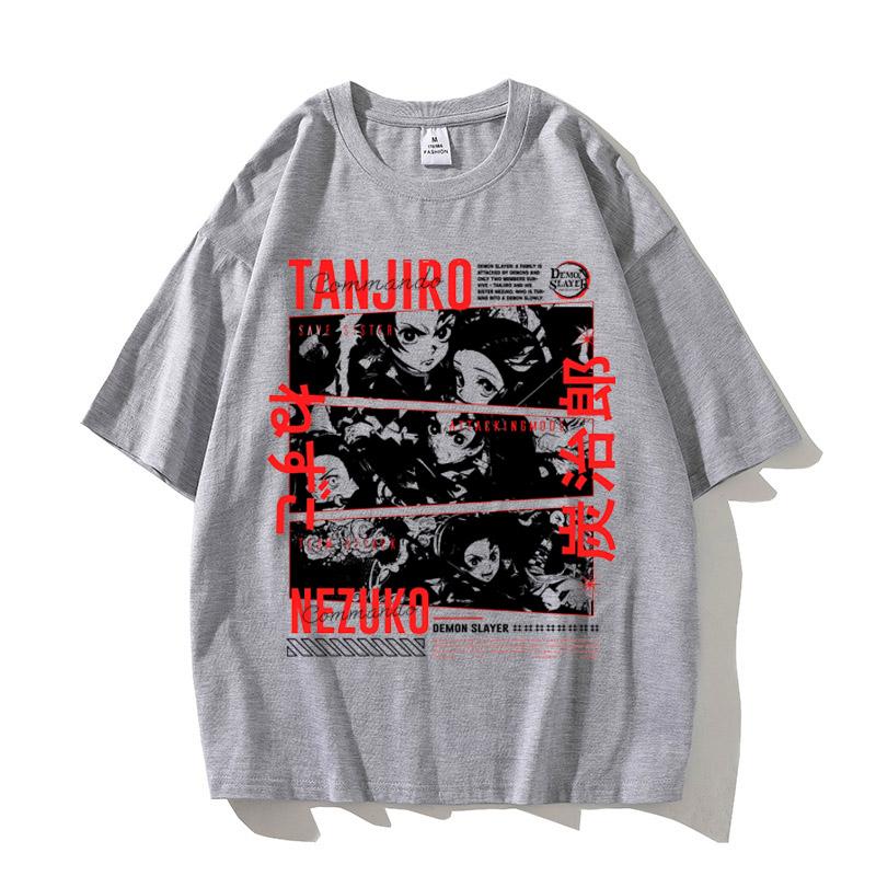 

Japanese Anime T Shirt Demon Slayer Men Clothing Nezuko Kawaii Tees Tanjirou O-Neck High Quality Cotton Graphic Tshirt S