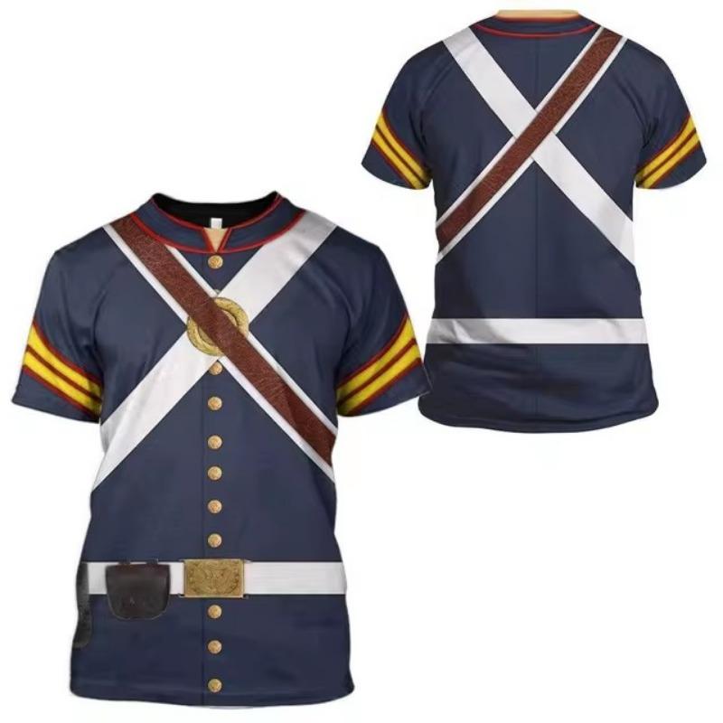 Cosplay Uniform 3D-Druck T-Shirt Mann Sommer O-Ausschnitt Kurzarm Übergroßes Top Casual Tee Lose Streetwear Harajaku