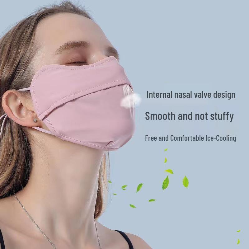 Ice Silk UV Protection Full Face Mask for Women - Outdoor Cycling Sunshade