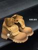 European matte polished lapel Martin boots women's 2025 retro versatile thick-soled height-increasing and thin casual short boots