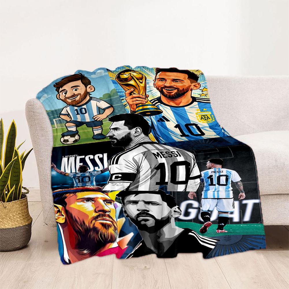 Messi 496 Blanket Ultra-Soft Suitable for Bed Picnics Office Chair All-Season Use Playful Design Gift for Travel Home Birthdays