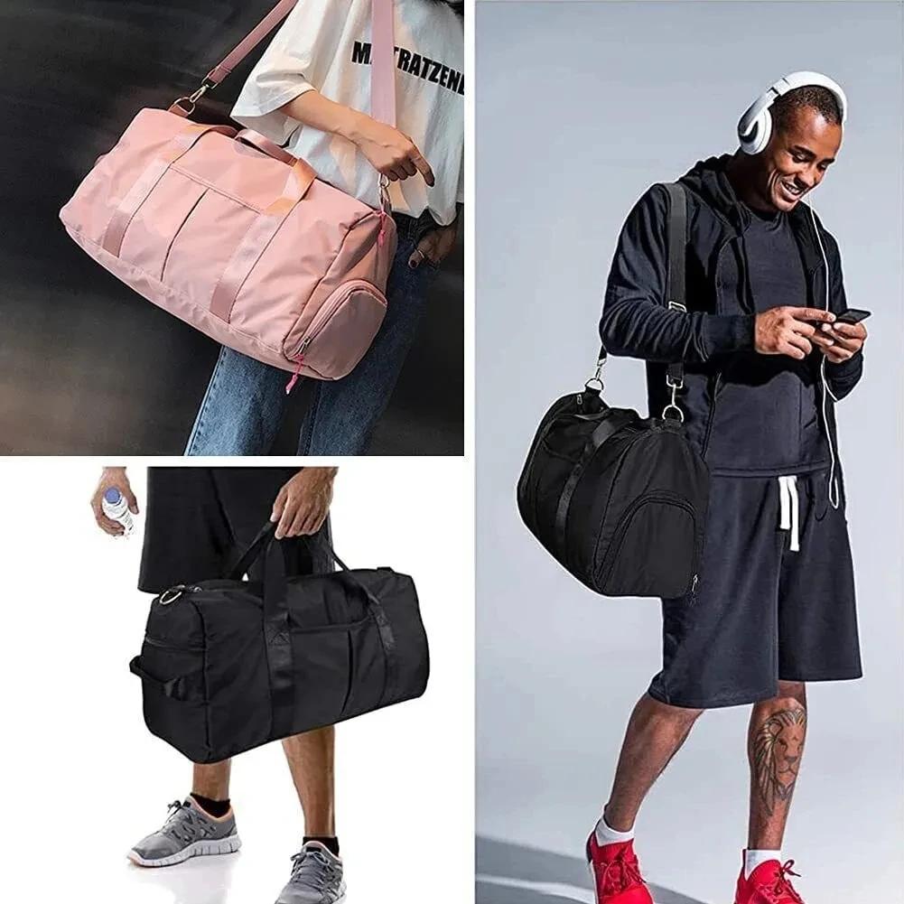 Travel Workout Fitness Sports Gym Bag Luggage With Wet Pocket Shoes Compartment Travel Yoga Sports Gym Duffel Bag For Men Women
