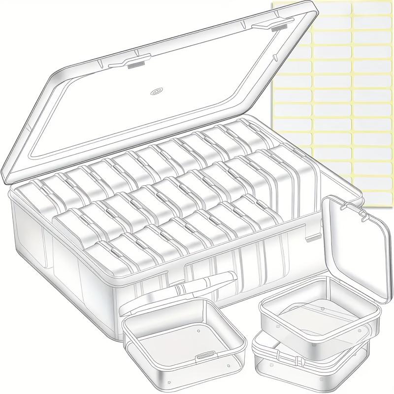 30pcs Clear Plastic Storage Boxes - Durable Organizer for Beads, Jewelry, Crafts - Snap Closure, Removable Trays, Craft Storage Solution, Plastic Box