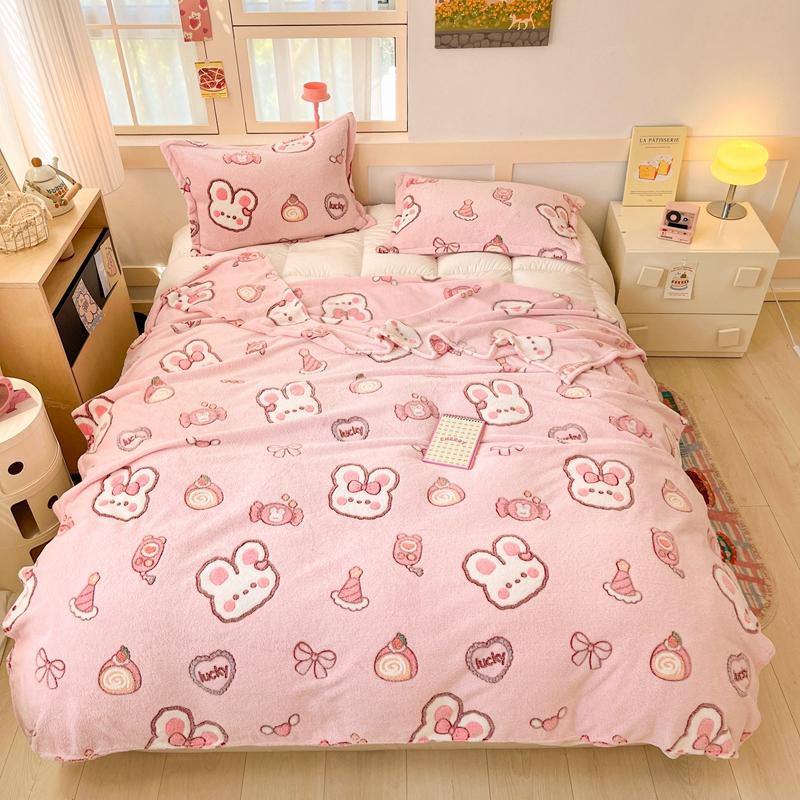Cartoon Cute Bear Throw Blankets Super Soft Fluffy Lightweight Comfortable Flannel Couch Bed Blanket for All Season Kids Gifts