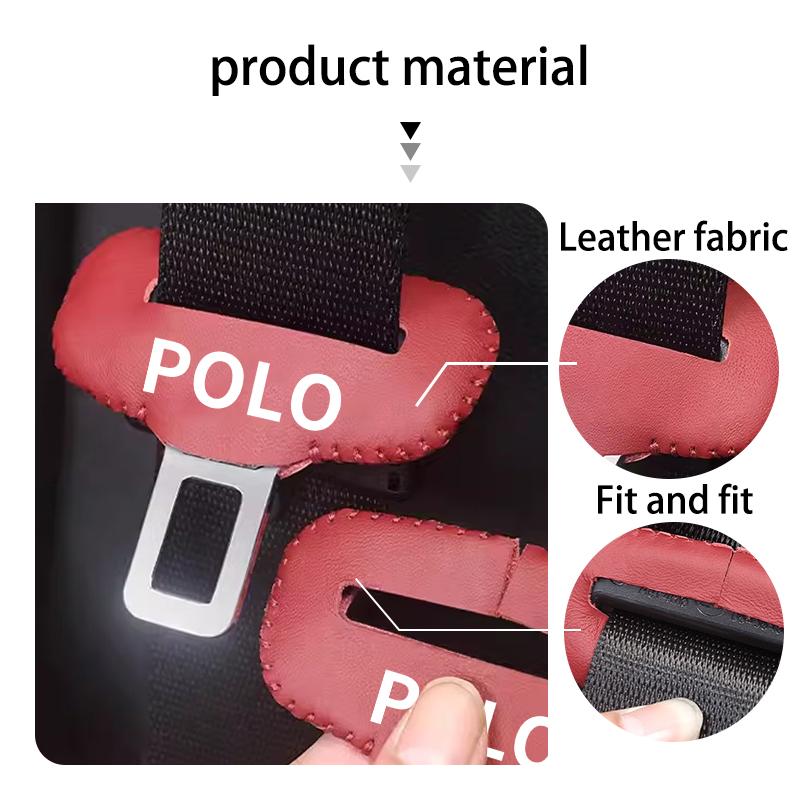 Leather Car Seat Belt Buckle Clip HDHA4 Anti-Scratch Protector Auto Accessories For Volkswagen VW Golf Polo 4 5 6 Passat B5 B6 B7 CC