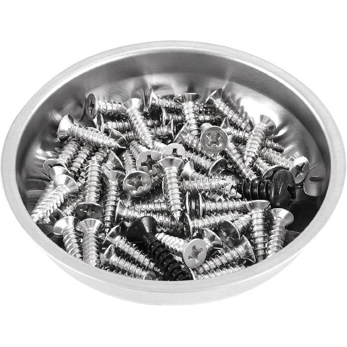 FUNSUEI 12 Packs 6 Inch And 3 Inch Magnetic Tray Set, Stainless Steel Magnetic Bowl, Round Magnetic Parts Tray For P, Screws, Bolts, Nuts, Small