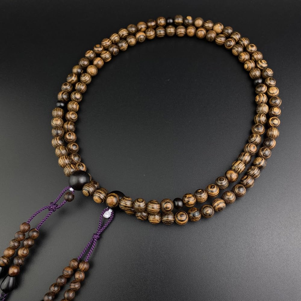 Myorenka Shingon Sect Authentic Prayer Beads for Natural Wooden 108 Divided Ebony Beads Bag Prayer Amulet Prayer Wooden Prayer Amulet Prayer Ancestor