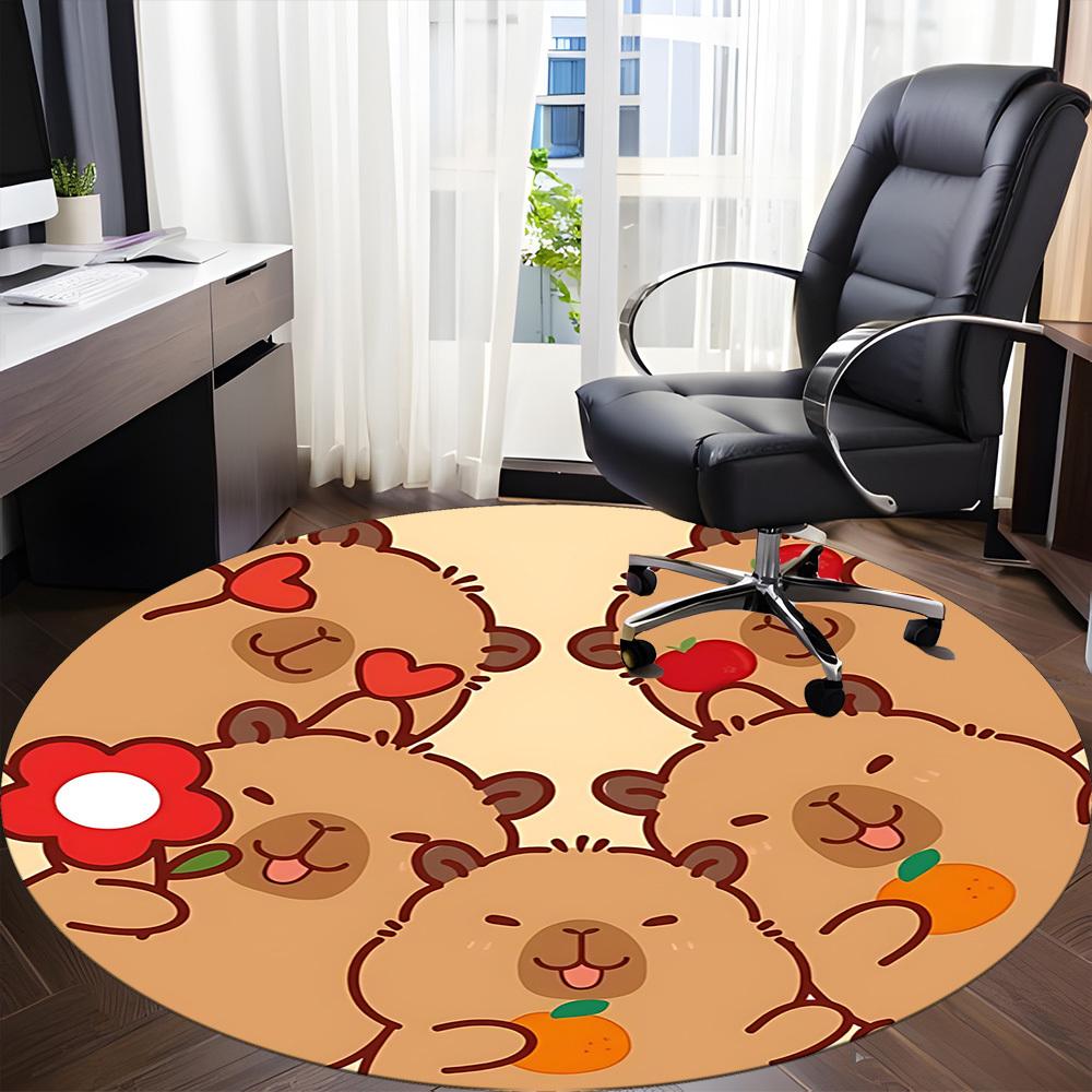 1 Stück Wasserschwein Büro Runder Teppich, Matte Geeignet Für Büro, Unter Bürostühlen Schlafzimmer Wohnzimmer Heimdekoration, Zimmer Deko