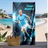 Erling Haaland Personalized Printed Beach Towel Soccer Logo Support Custom Name Text Absorbent Towel For Sport Travel Special Gift