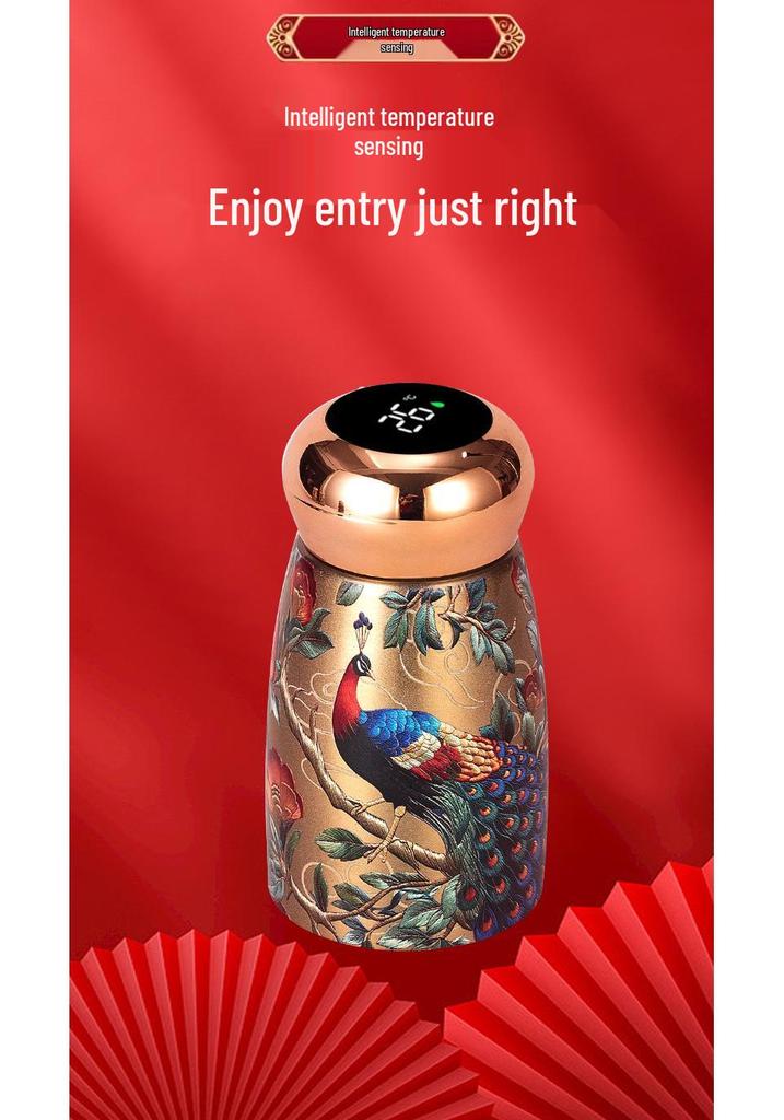 Smart Stainless Steel Insulated Cup with Temperature Display - Portable and Stylish Mushroom Design