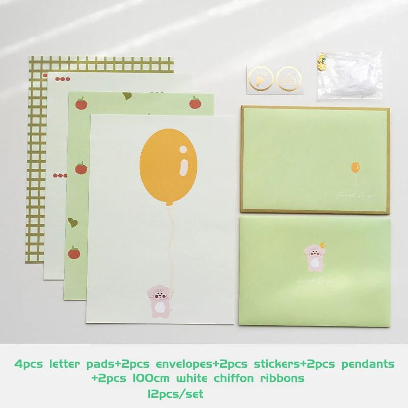 12pc/set Ins Floral Envelopes Kawaii Letter Pads DIY Wedding Party Invitations Cards Envelopes with Stickers Korean Stationery