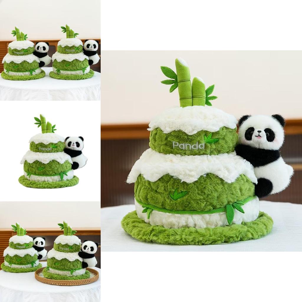 Panda Plush Toy With Double Layer Cake Design For Kids And Gift Giving
