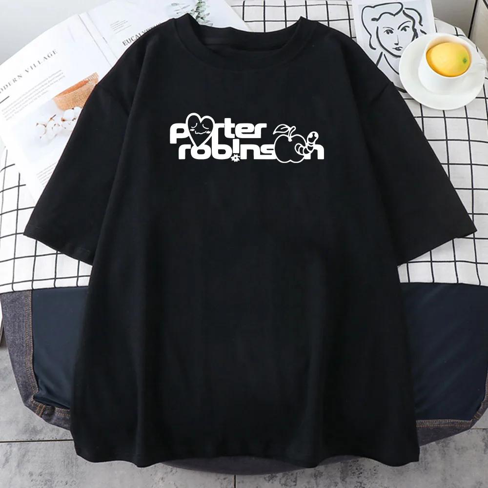 

Cartoon Tee Porter Robinson Smile World Tour 20242025 Tshirts Short Sleeve Summer Cotton Tshirt Casual Women Men Teeshirt 2XL
