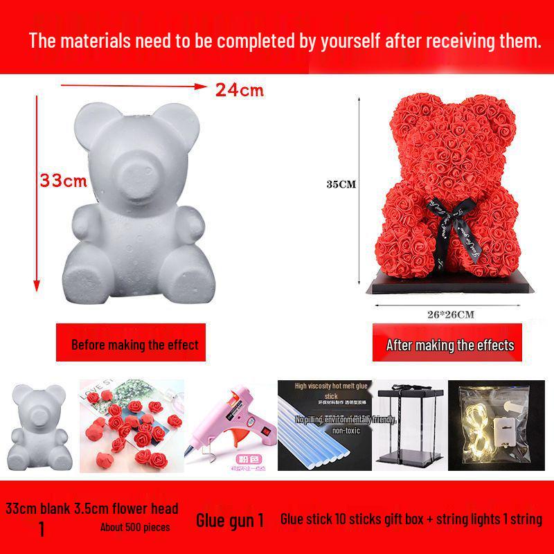 DIY Rose Bear Kit: Creative Foam Bear for Girlfriend's Birthday or Valentine's Day.