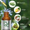 PURC Huile de romarin produits de croissance des cheveux pour hommes femmes gingembre Anti perte de cheveux repousse rapide épaissir les huiles traitement du cuir chevelu soins capillaires