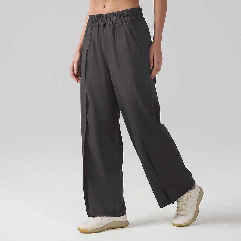 Style Casual Sports Pants Female New Product High-Waist Quick-Drying Breathable Belly Extraction Slim Looking Fitness Pants Wide-Leg Straight Pants