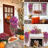 Artificial Morning Glory Wall Hanging Faux Violet Plants Hanging Flowers Simulated Leaf Vines for Home Garden Wedding Decora