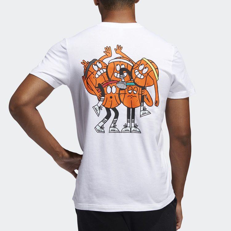 Adidas T Shirts Men's White Crew Neck Moderate Straight Fit FM4967