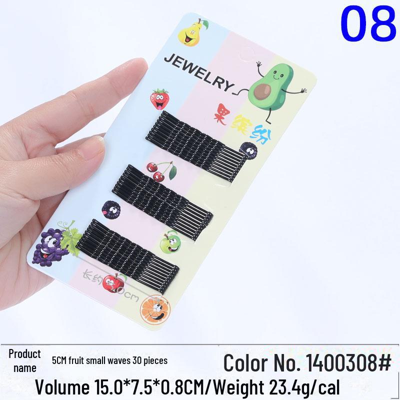 Multicolor Black Wave Hair Clips: One-Line, U-Shaped, Gold & Silver, Steel, Ball Head, Hairpin Set