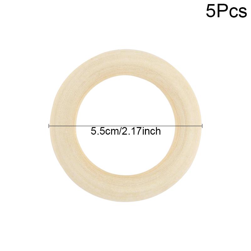 5/10/15/20/25/50pcs 20-80mm Natural Unfinished Wood Circle Rings Macrame DIY Crafts Baby Teething Toys Wooden Hoop Ornaments