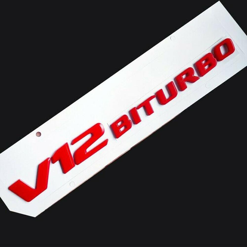 

V12 BITRUBO буквы эмблема значок подходит для Mercedes Benz C63 E300L Fender Side Supercharge Turbo логотип стайлинга автомобилей наклейка на ремонт