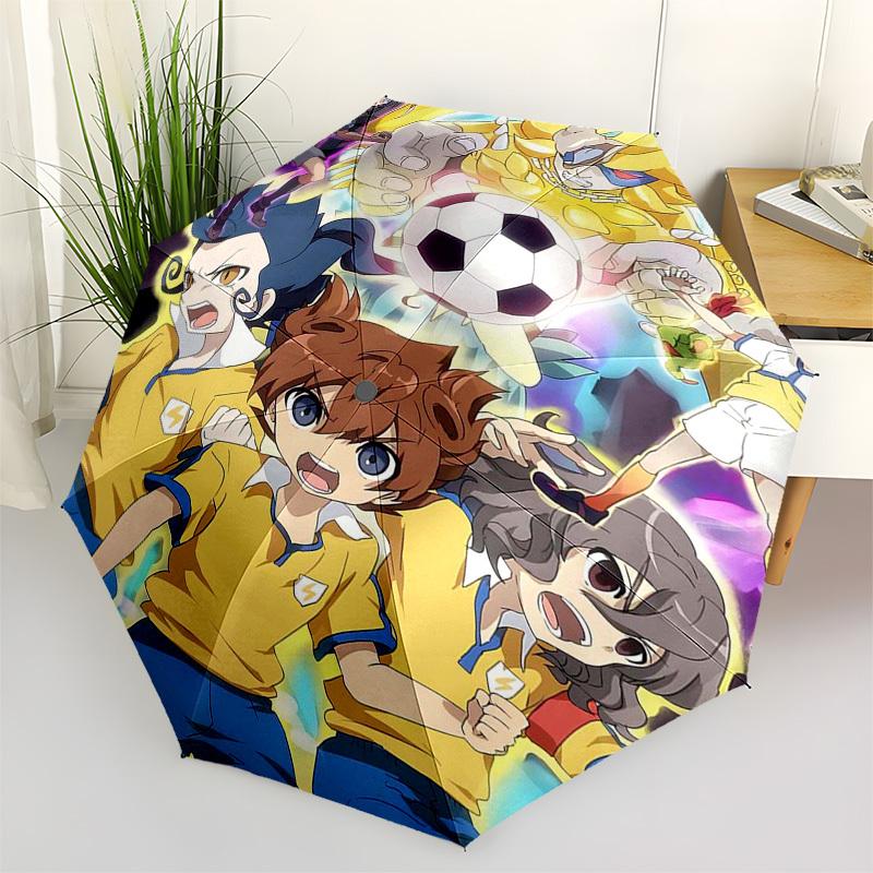

1pc Captain Tsubasa Outdoor Umbrella - Automatic Opening/Closing, Portable 3-Fold Design with 8-Rib Iron Frame - Perfect Gift for Fans, Travelers, Dai