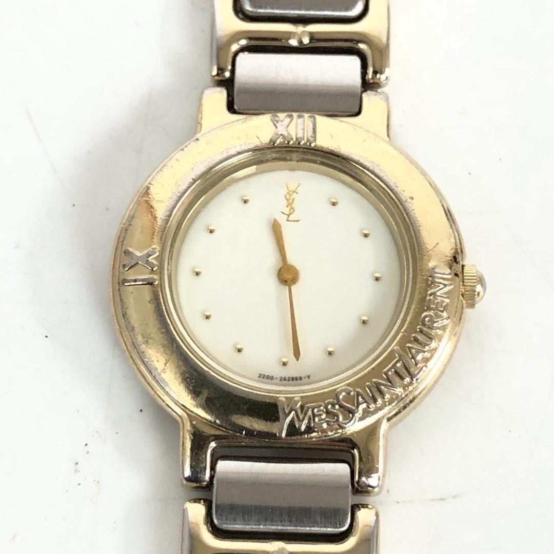 Used Yves Saint Laurent Women s Watch Used Quartz White Dial YSL Watch Free Shipping