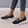 Women's Thick-Soled Knit Loafers - Breathable, Soft, Slip-On Sneakers