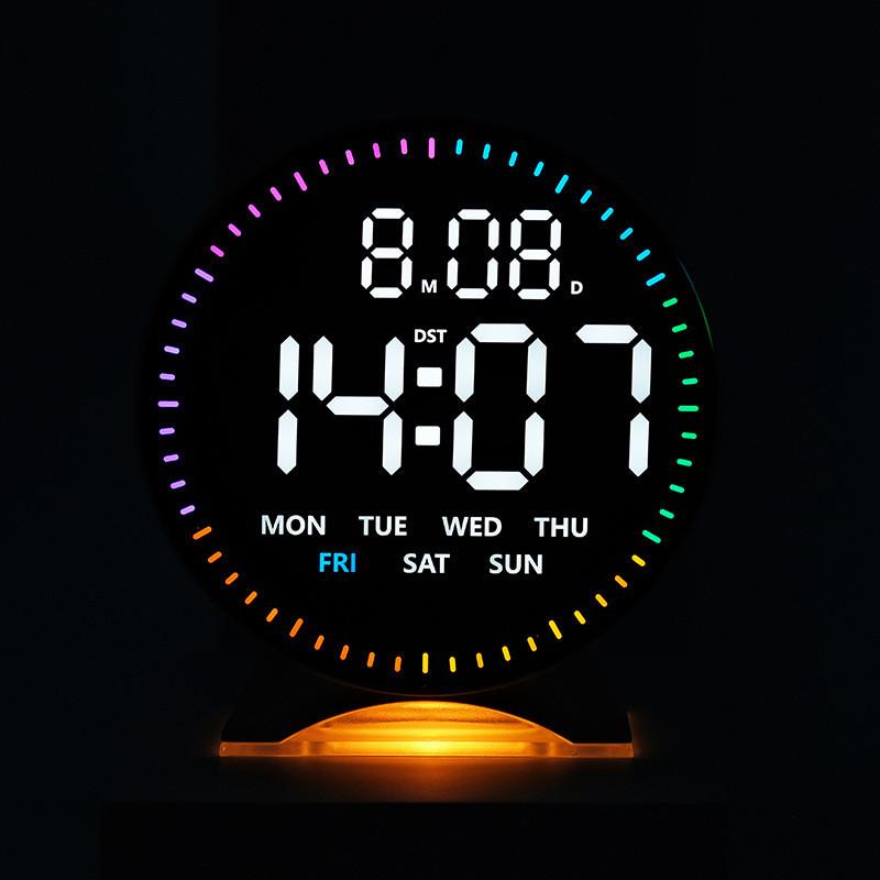 Modern Digital Alarm Clock With Led Display Night Light Weekday And Timer Functionality