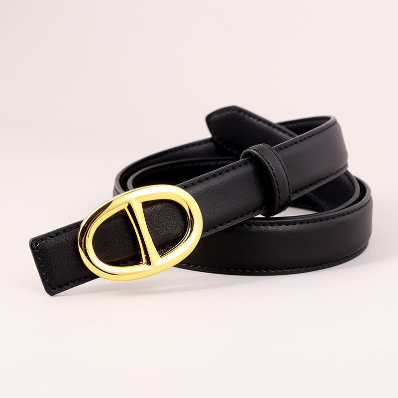 Classic Leather Womens Belt With Alloy Buckle For Dress And Jeans Styling Black
