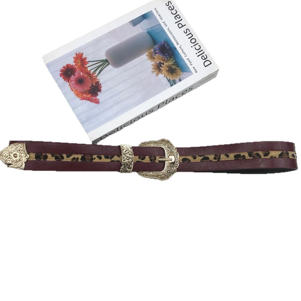 Brand Womens Pu Leather Belt With Gold Buckle For Casual Fashion And Retro Style