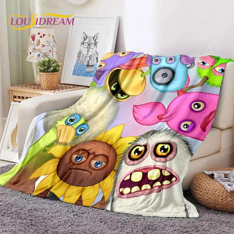 Game My Singing Monsters Cartoon Soft Blankets,Keep Warm Throw Blanket Comfortable Blanket for Picnic Beds Sofa Home Bedroom Kid