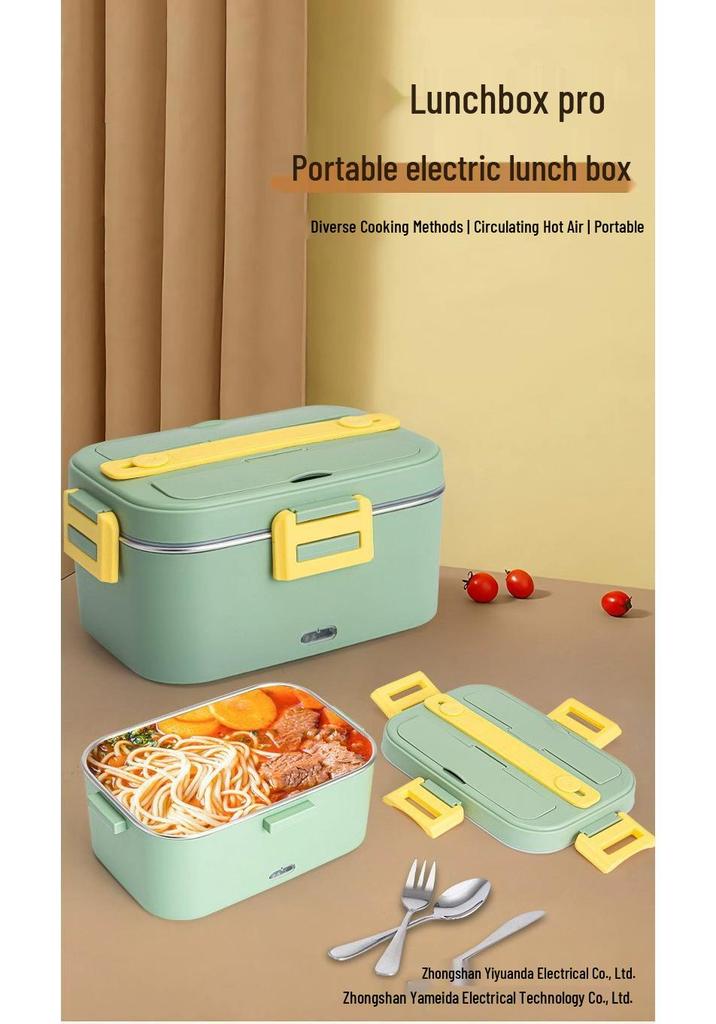Electric Insulated Heating Lunch Box for Car - Portable Bento Box Gift with Waterless Heating