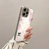 Anime Sakura Cat Pattern Metallic Paint Glass Phone Case Suitable for iPhone 17 16 15 14 13 12 11 Pro Max Plus Anti Shock