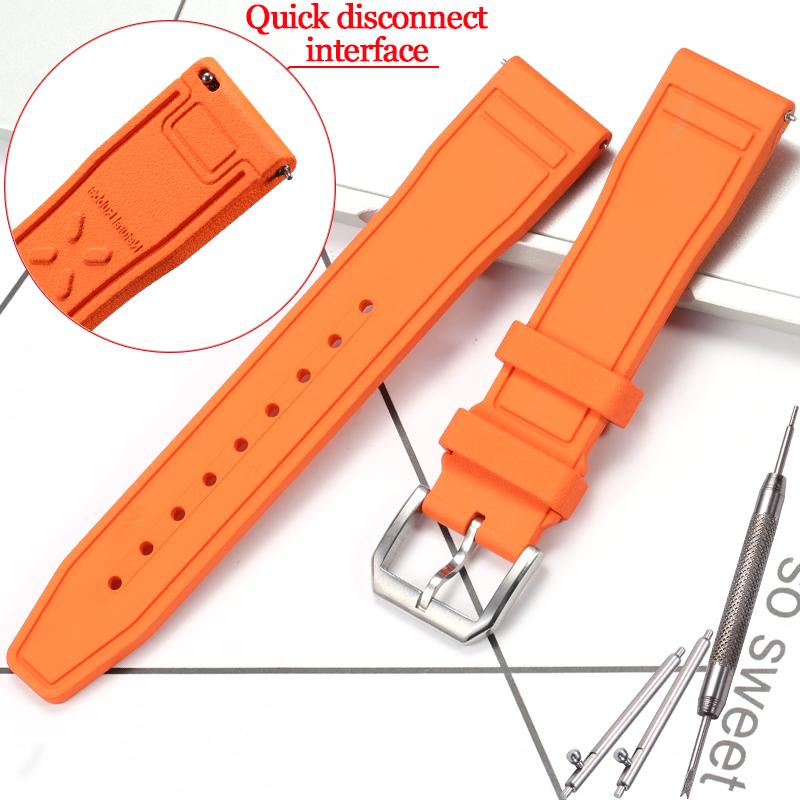 Rubber Silicone Watch Strap for IWC Pilot's Band Quick Release Bracelet Fluororubber Watchband