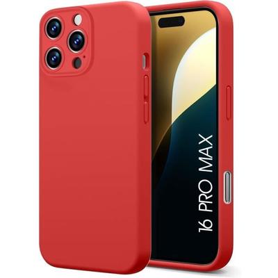 Funda - Roja - para iPhone 16 Pro Max - Antichoque - Delgada - Mate