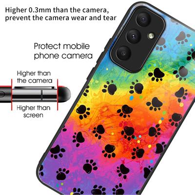 Pouzdro na telefon z tvrzeného skla pro Samsung Galaxy A55 5G s TPU rámečkem
