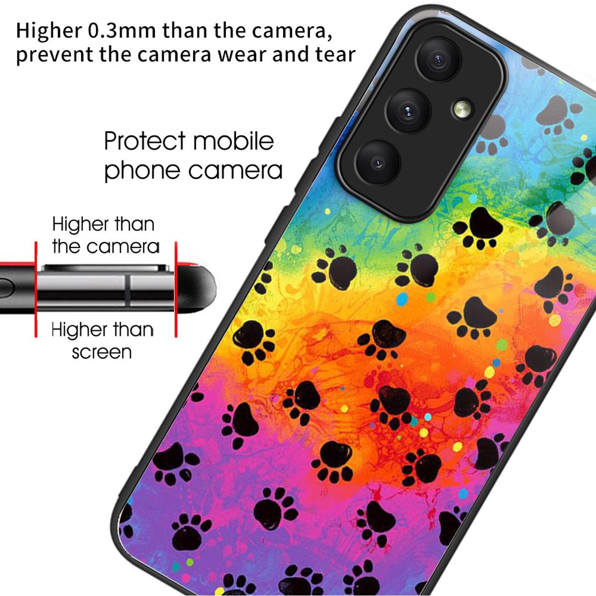 

For Samsung Galaxy A55 5G Tempered Glass Phone Case with TPU Frame Red Line