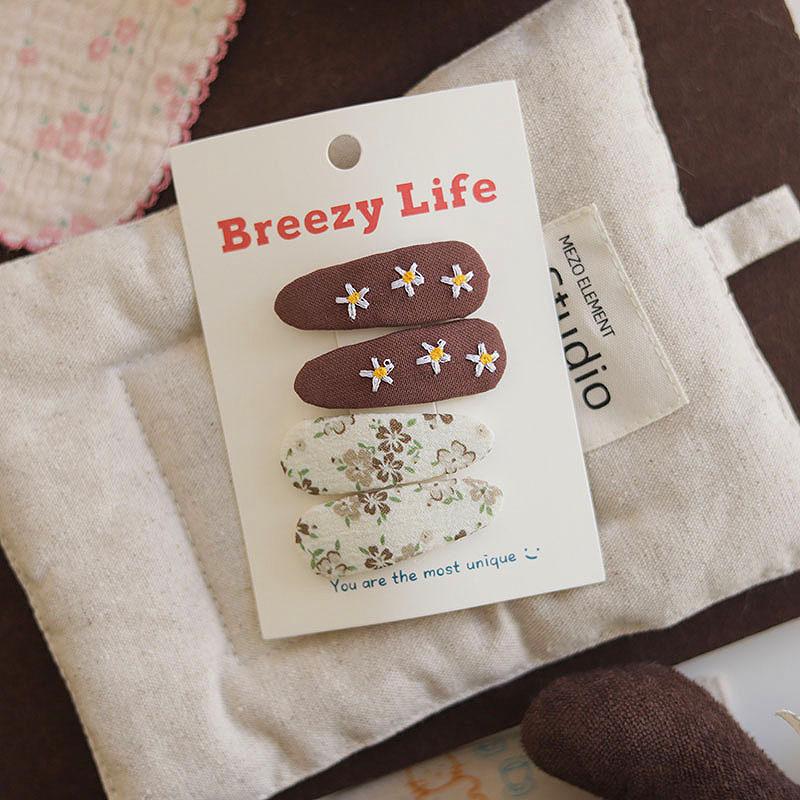 

4 шт./набор Модные детские заколки-клипсы для девочек, милые цветочные заколки для волос, весенне-летние, для путешествий, детские заколки для волос, головные уборы, аксессуары кофейный