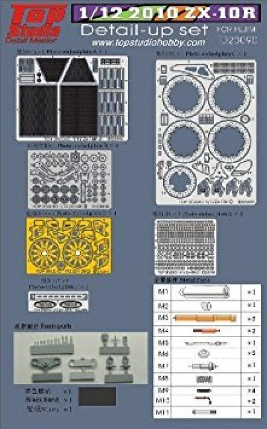 Top Studio Kawasaki 2010 Detail Up Set for Fujimi TD23090 1/12 ZX-10R