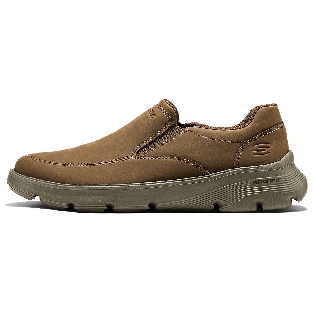Skechers Casual Synthetic Leather Comfortable Lightweight Slip-Resistant Breathable Supportive Rebound Lifestyle Shoes Men Shoes Brown 205919-BRN 39.5