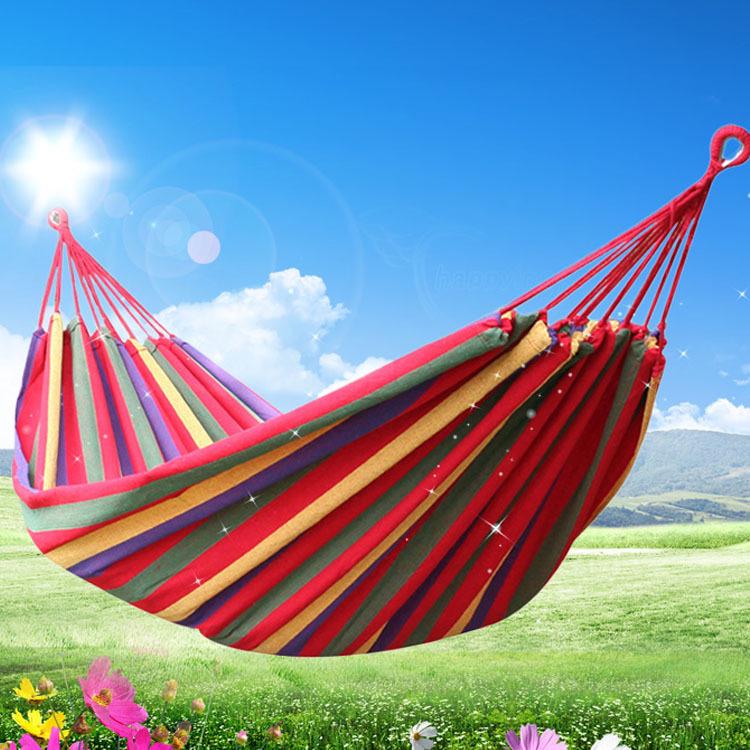 Outdoor Canvas Rope Hammock Single