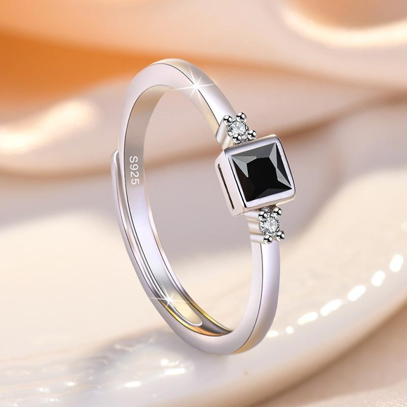 New 925 Sterling Silver Ring AAA Zircon Adjustable Size Engagement Rings for Women Wedding Ring Party Fashion Nice Jewelry Gift
