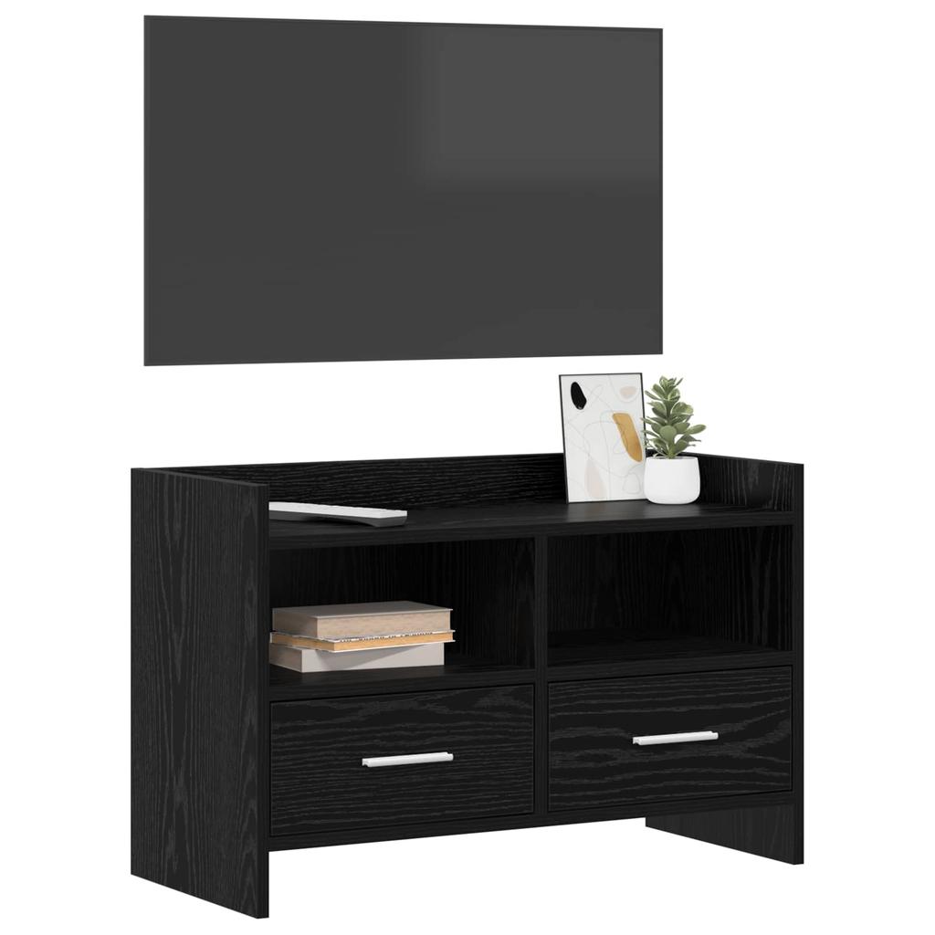 TV Stand 71.5 x 33 x 47 cm Black Oak Wood Based Material