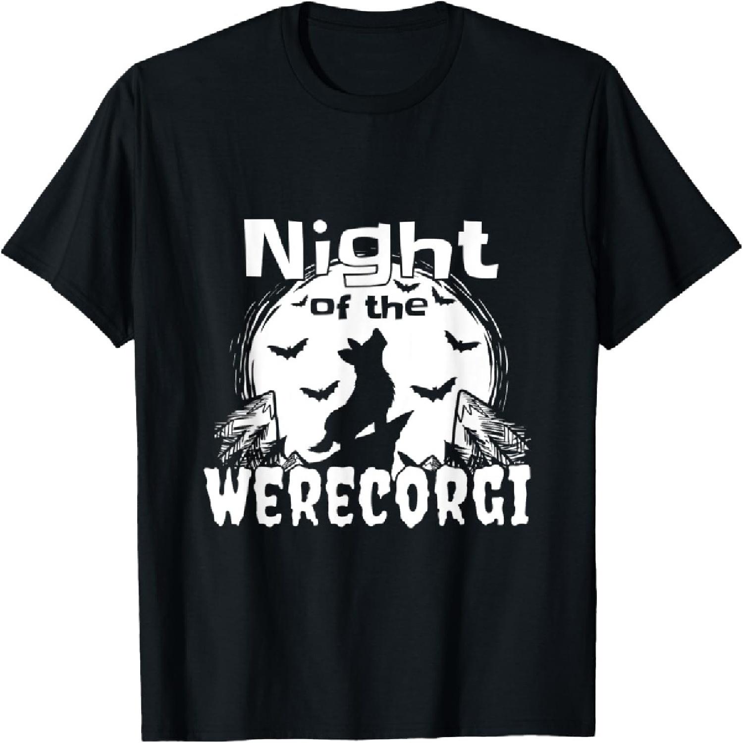 Night of The Werecorgi Funny Welsh Corgi Werewolf T-Shirt XXXXXL разноцветный