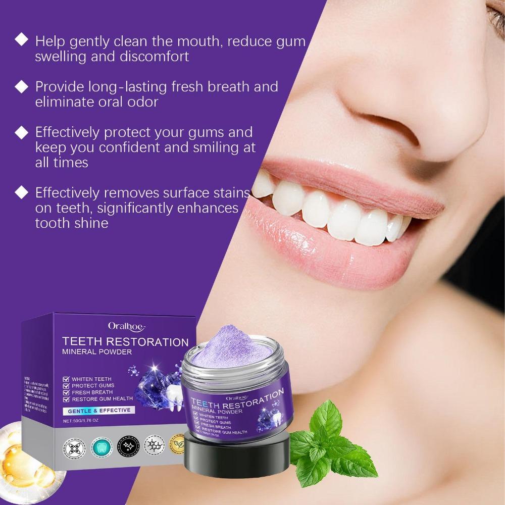 Long-lasting Freshness and Whitening with Gentle Purple Teeth Powder