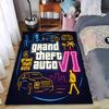 Grand Theft Auto VI Neon Iconen Auto Helikopter Palm Vloerkleed Videogame Fans Huisdecoratie Mat