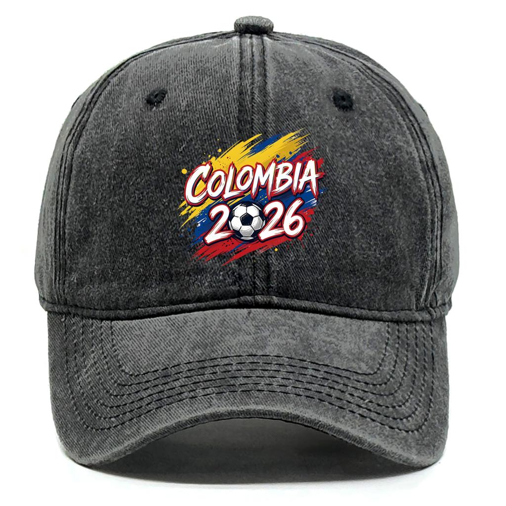 New Colombia Soccer Fan Football Support Washed Cotton Baseball Cap Fashionable, Versatile And Comfortable